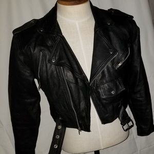 Black leather Motorcycle Jacket